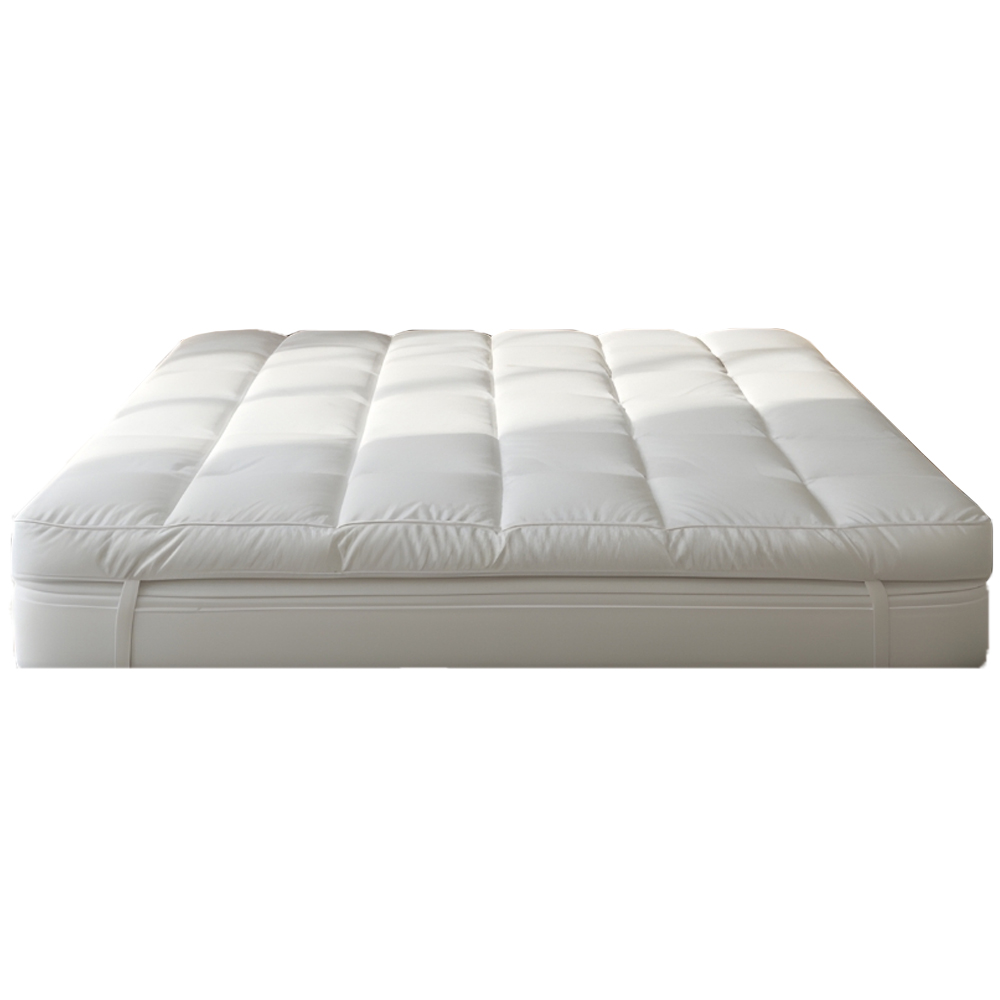 Opulent Home Small Double White Duck Feather Mattress Topper with Down-Proof Cotton Cover 5 inch