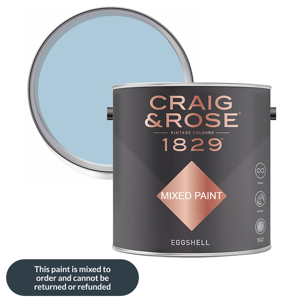 Craig & Rose 1829 Vintage Walls Wood and Metal Fresco Blue Eggshell Paint 2.5L