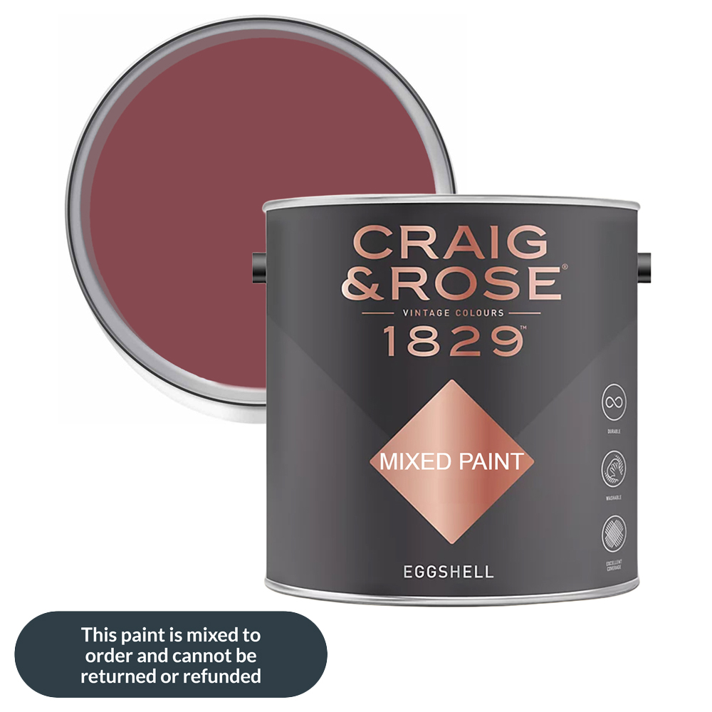 Craig & Rose 1829 Vintage Walls Wood and Metal Medici Crimson Eggshell Paint 2.5L
