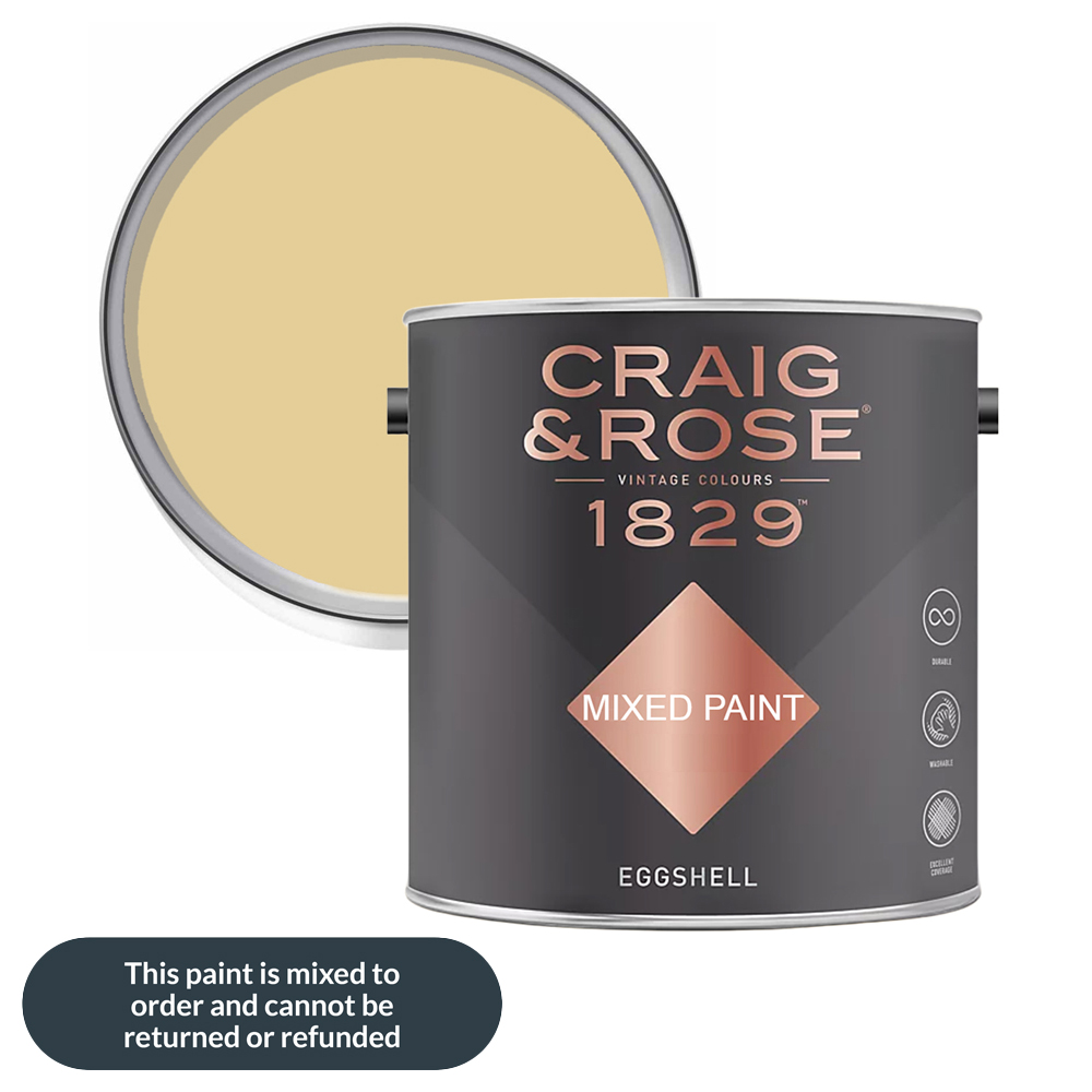 Craig & Rose 1829 Vintage Walls Wood and Metal Moorish Yellow Eggshell Paint 2.5L