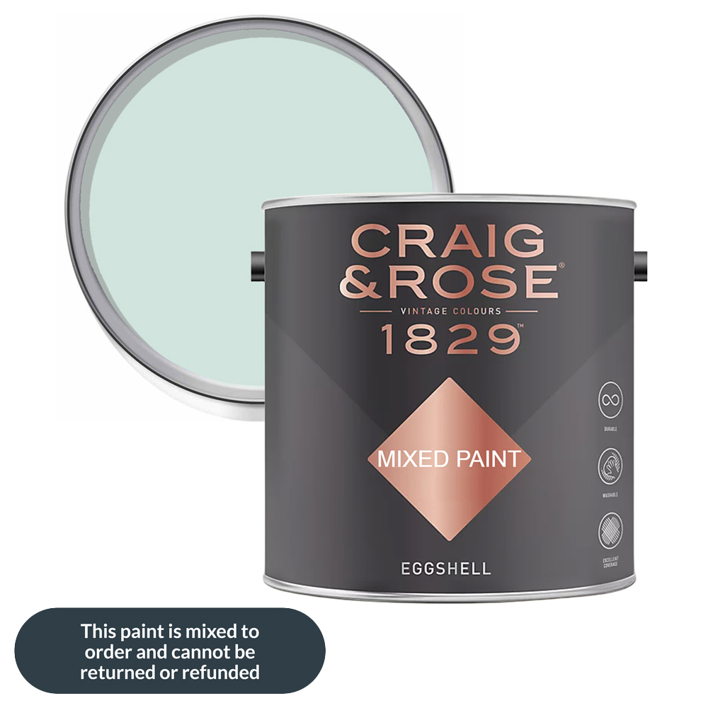 Craig & Rose 1829 Vintage Walls Wood and Metal Porcelain Blue Eggshell Paint 2.5L