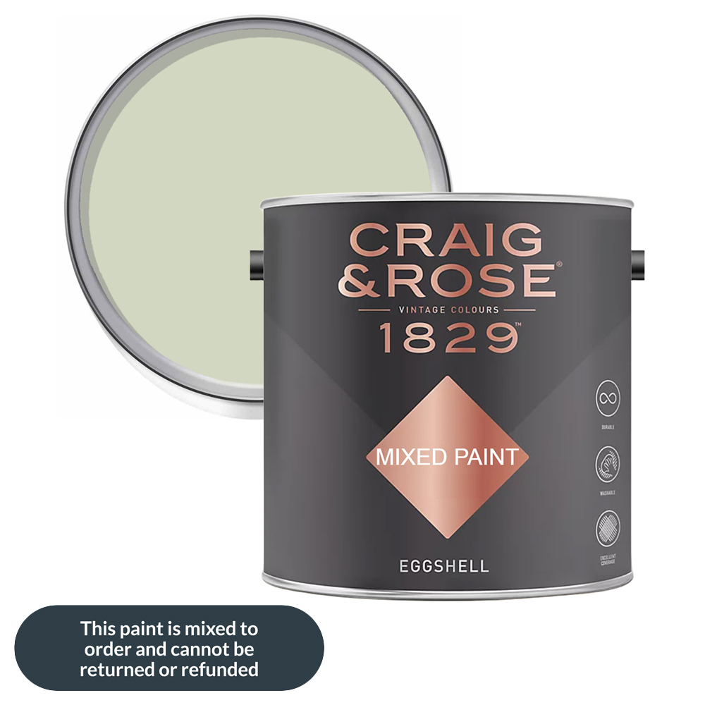 Craig & Rose 1829 Vintage Walls Wood and Metal Soft Green Eggshell Paint 2.5L