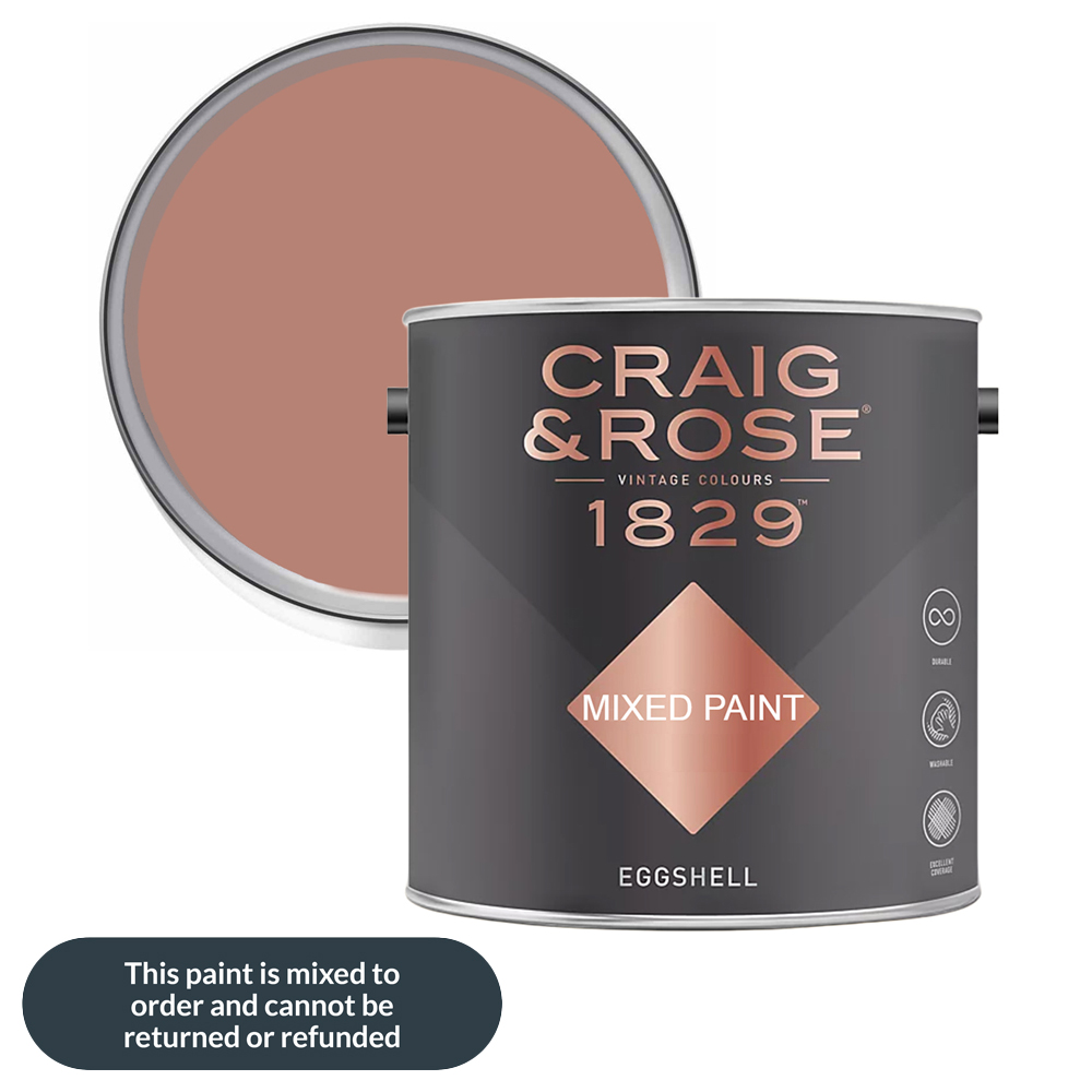 Craig & Rose 1829 Vintage Walls Wood and Metal Venetian Red Eggshell Paint 2.5L