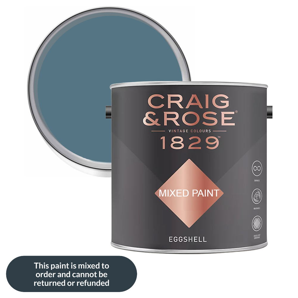 Craig & Rose 1829 Vintage Walls Wood and Metal Braze Blue Gloss Mixed Paint 2.5L