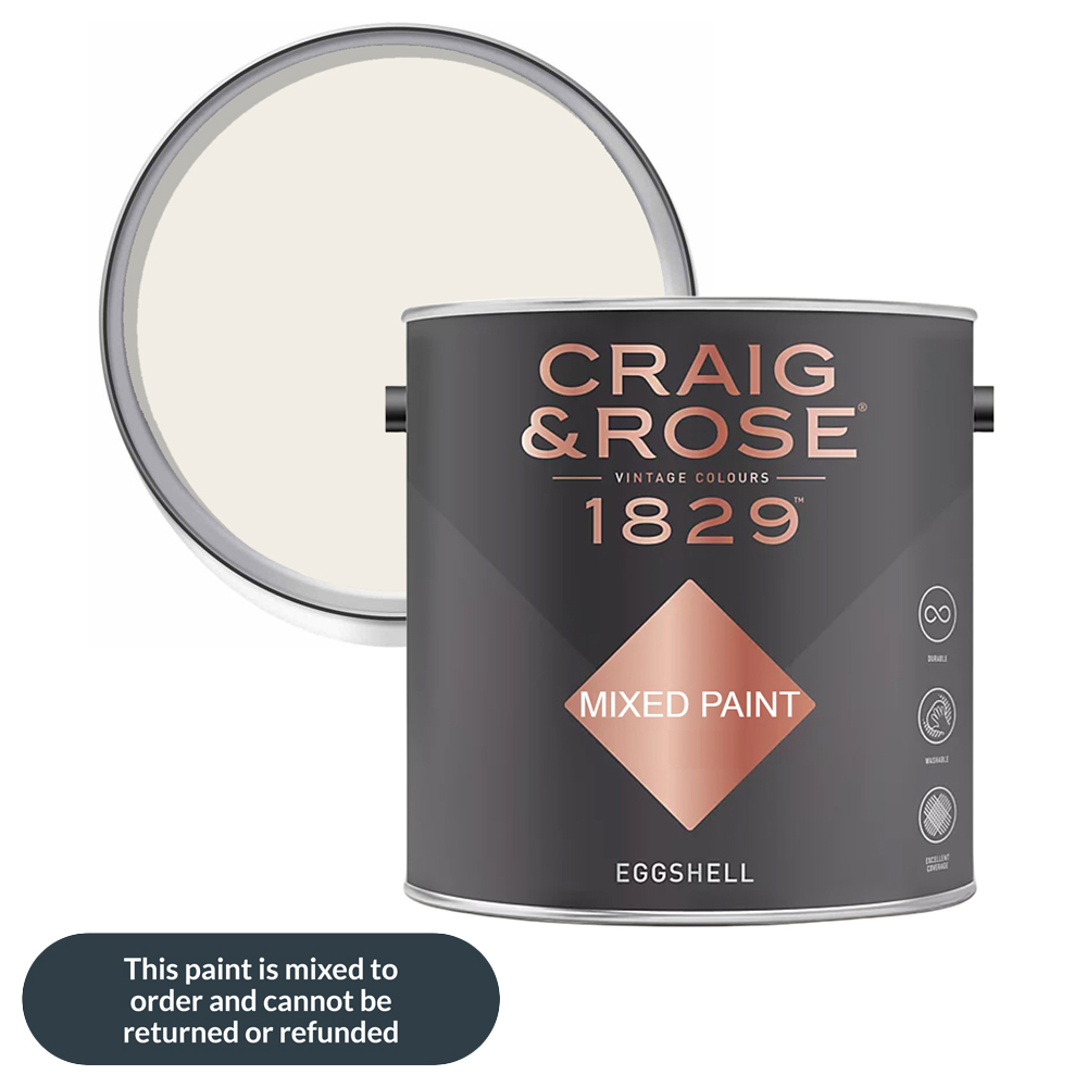 Craig & Rose 1829 Vintage Walls Wood and Metal Craftsmans White Gloss Mixed Paint 2.5L