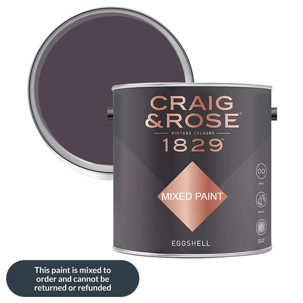 Craig & Rose 1829 Vintage Walls Wood and Metal Damson Gloss Mixed Paint 2.5L