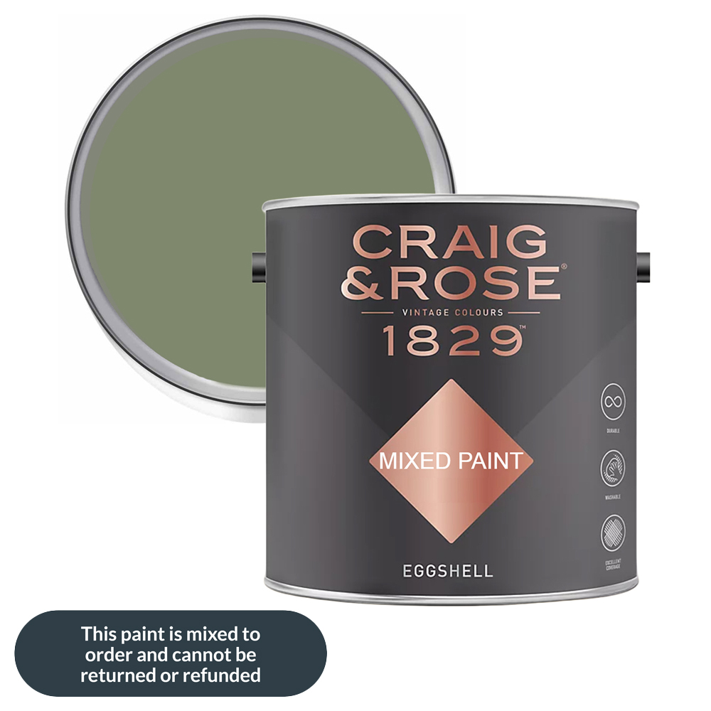 Craig & Rose 1829 Vintage Walls Wood and Metal Deep Adam Green Gloss Mixed Paint 2.5L
