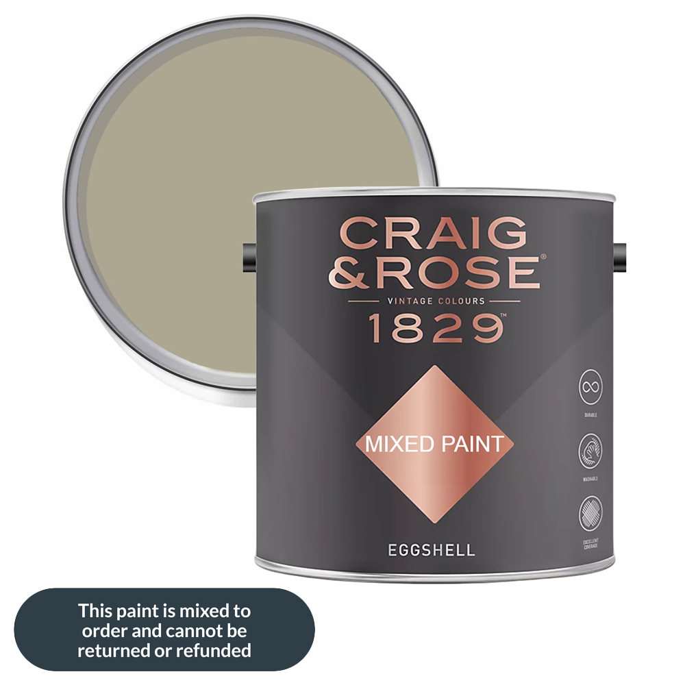Craig & Rose 1829 Vintage Walls Wood and Metal Olive Laque Gloss Mixed Paint 2.5L