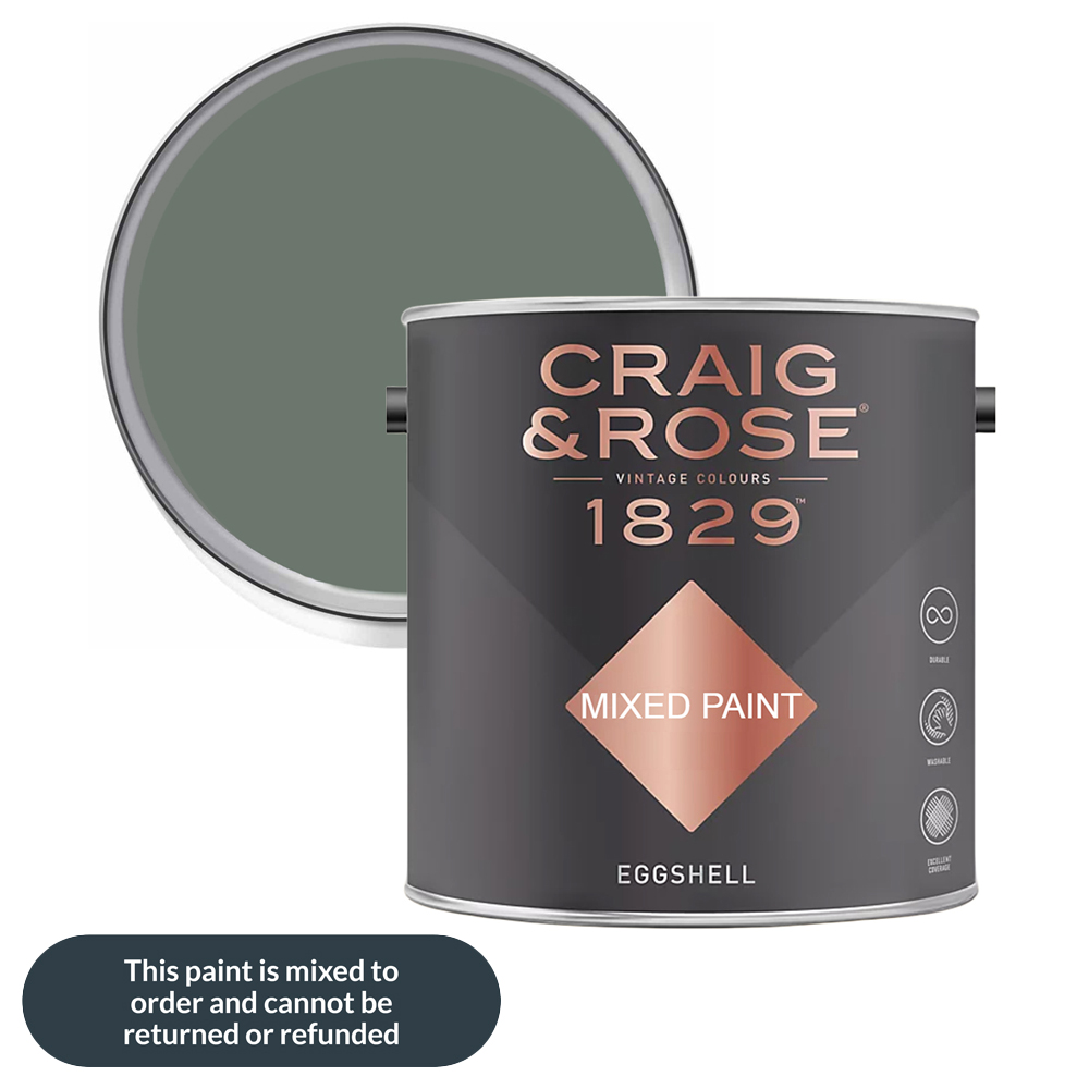 Craig & Rose 1829 Vintage Walls Wood and Metal Pullman Green Gloss Mixed Paint 2.5L