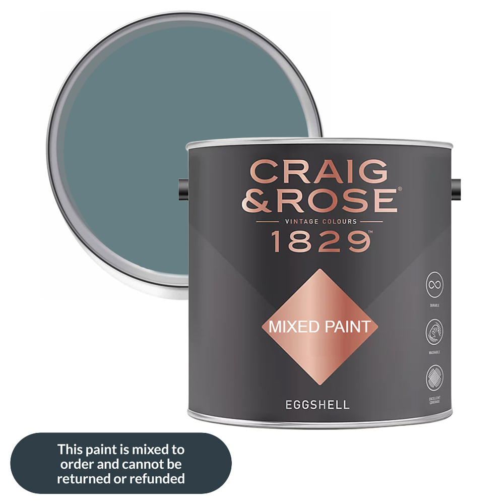 Craig & Rose 1829 Vintage Walls Wood and Metal Saxe Blue Gloss Mixed Paint 2.5L