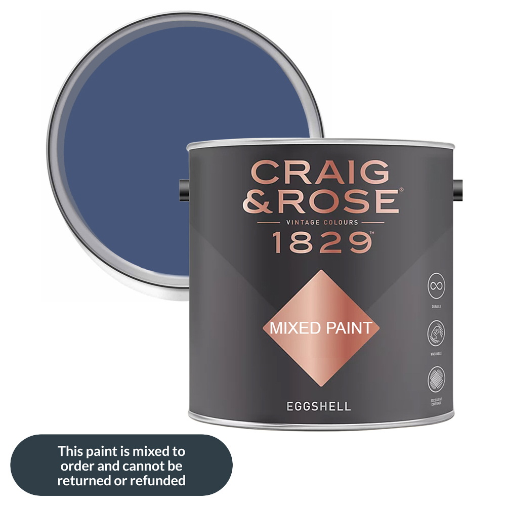 Craig & Rose 1829 Vintage Walls Wood and Metal Smalt Gloss Mixed Paint 2.5L