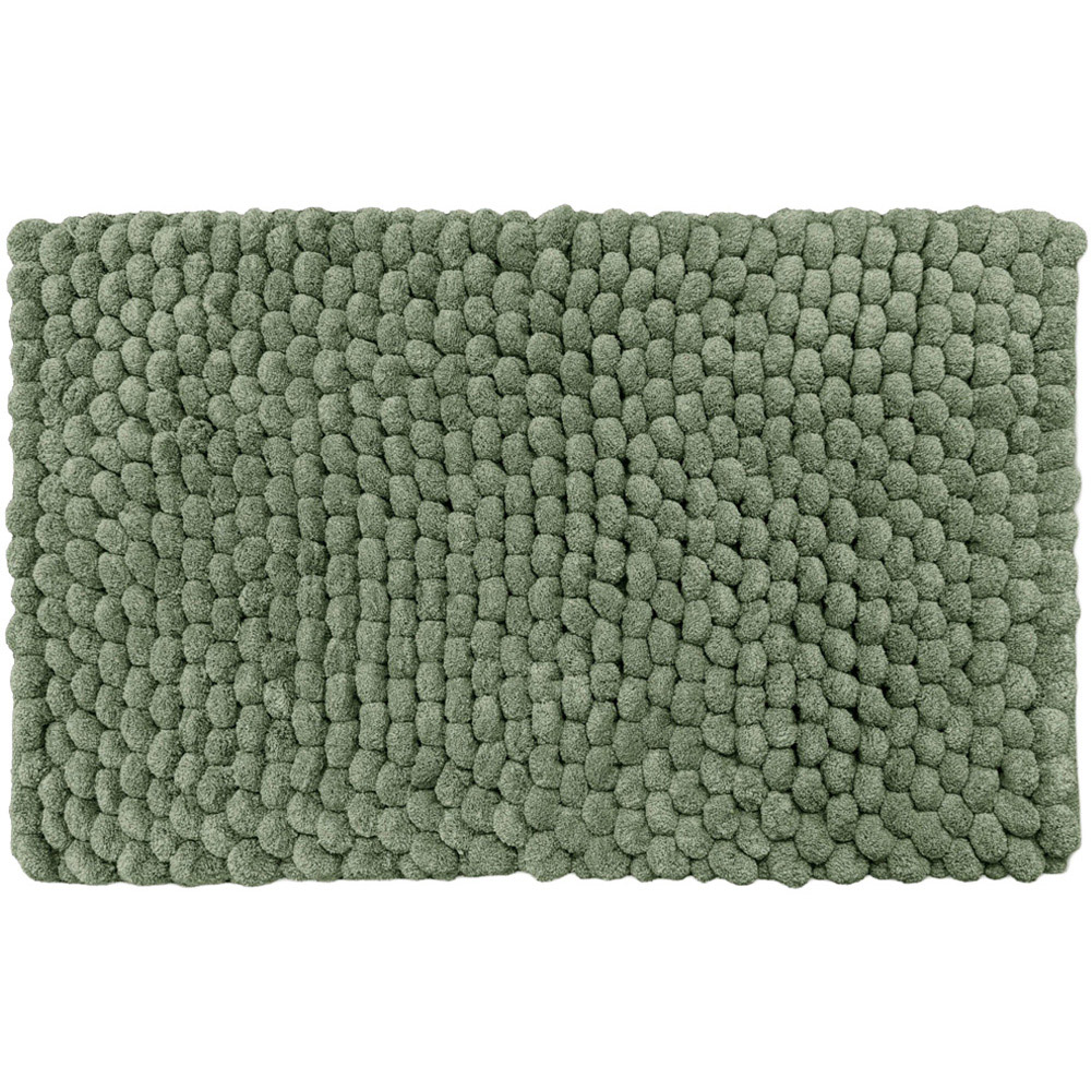 Allure Bath Fashions Bobbi Dark Green Giant Bobble Plush Bath Mat 50 x 80cm