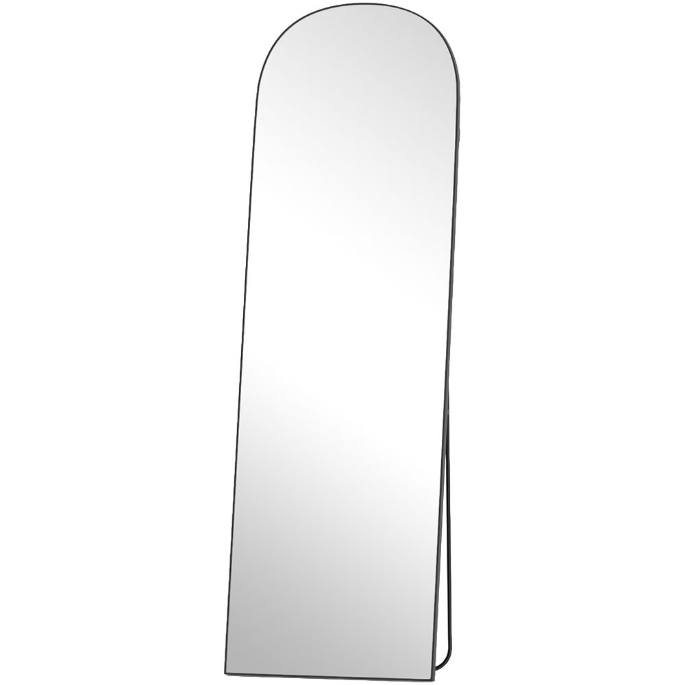 Rattrix Black Aluminium Alloy Frame Arched Full Length Mirror with Stand 162 x 52cm