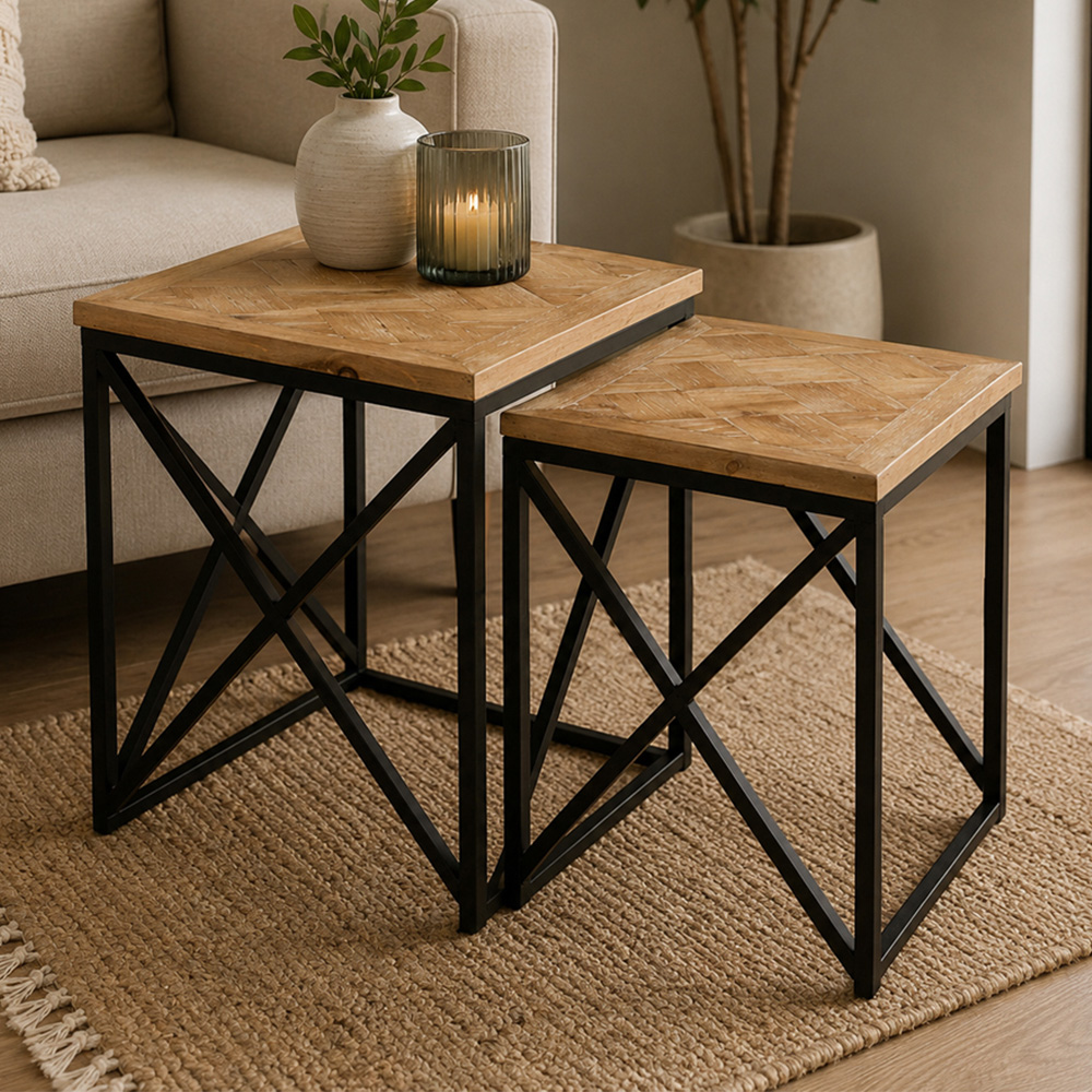 Premier Housewares Kickford Side Table Set of 2