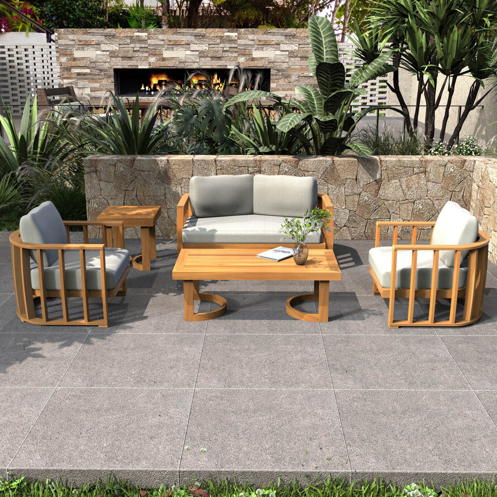 Direct Wicker 5 Piece Wooden Garden Furniture Set