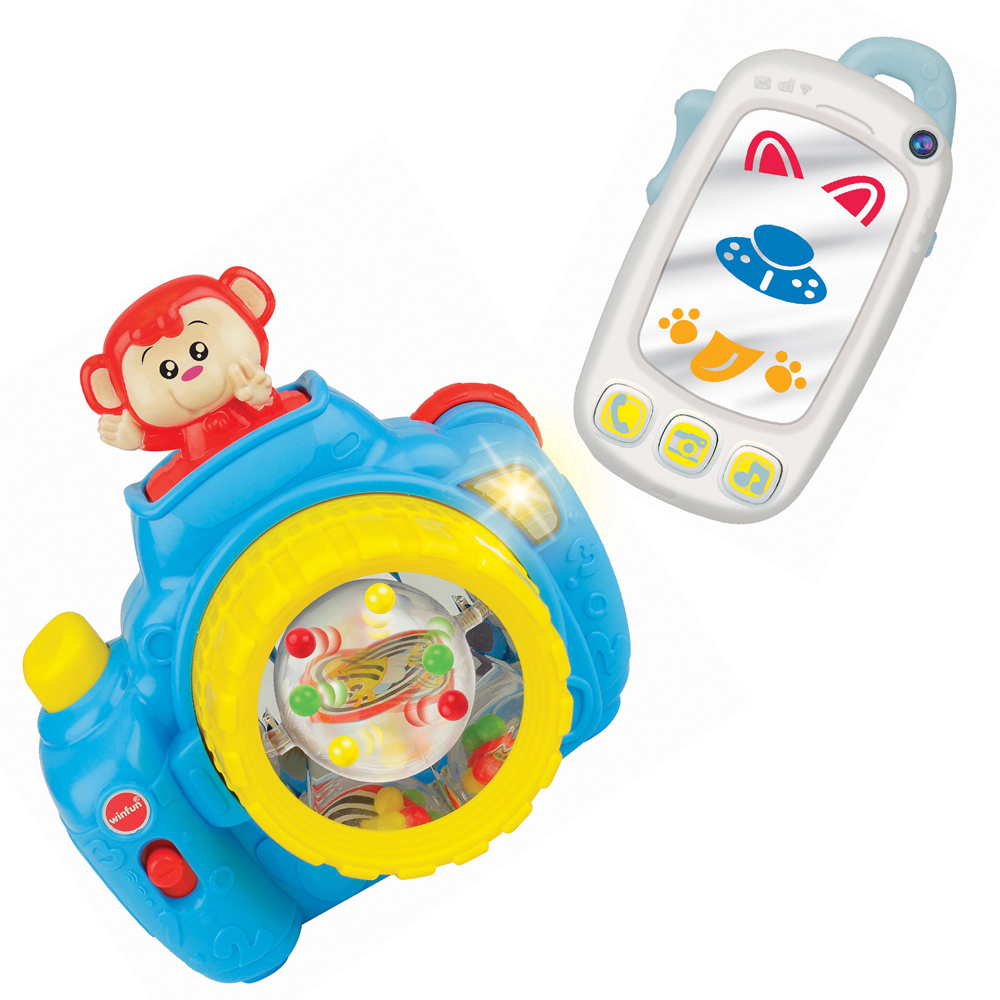 My First Baby Selfie Phone And Pop-Up Monkey Camera Sound Toy Set Multi Winfun