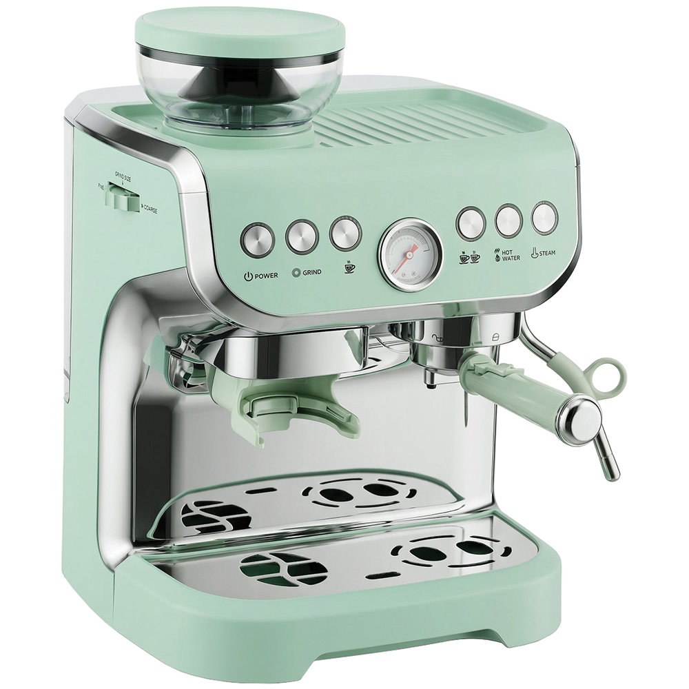 HOMCOM Bean to Cup 800-197V70LN Light Green Coffee Machine with Integrated Bean Grinder