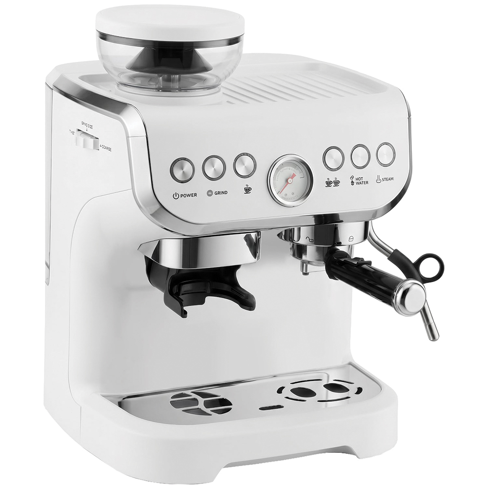 HOMCOM Bean to Cup 800-197V70WT White Coffee Machine with Integrated Bean Grinder