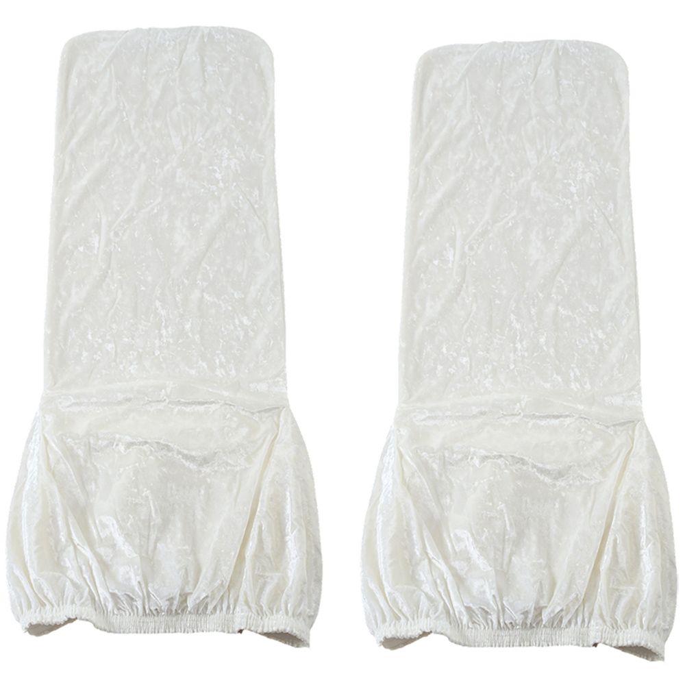 Living and Home White Dining Chair Covers with Elastic Band Set of 2