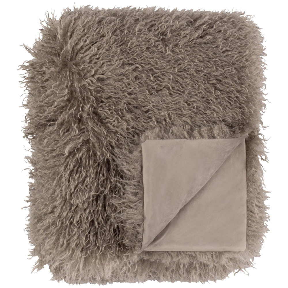 Furn Rowan Mocha Faux Fur Reversible Throw 130 x 175cm