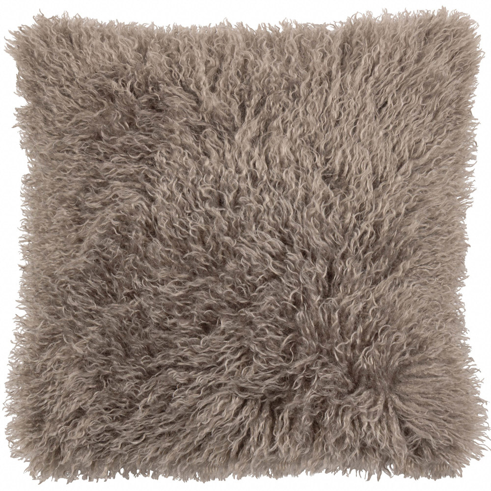 Rowan Faux Fur Reversible Cushion 50 X 50Cm - Wilko Mocha Furn