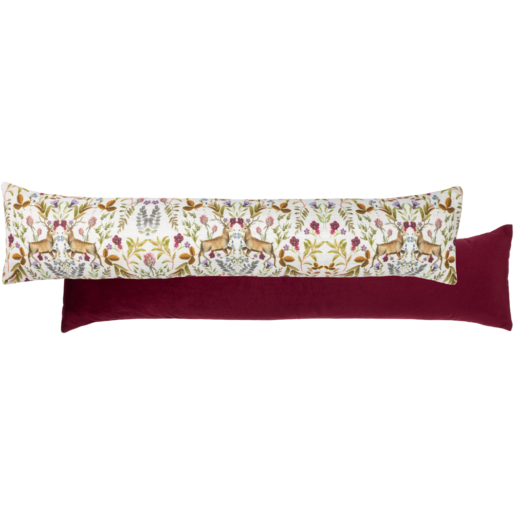 Evans Lichfield Christmas Mirrored Stag Watercolour Printed Velvet Draught Excluder 20 x 92cm