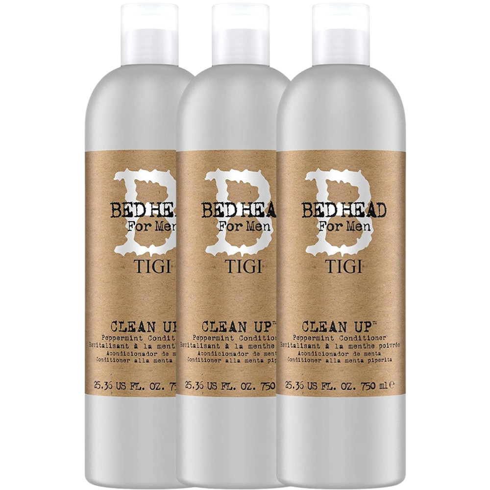 TIGI Bed Head Clean Up Peppermint Mens Daily Hair Conditioner 750ml 3 Pack