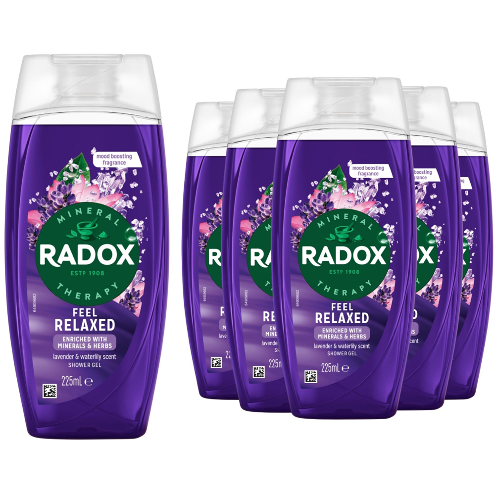 Radox Mineral Therapy Feel Relaxed Lavender and Waterlily Shower Gel 225ml 6 Pack