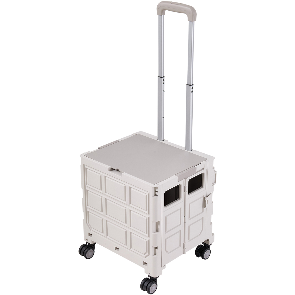 Living and Home Grey White Foldable Shopping Trolley 32L
