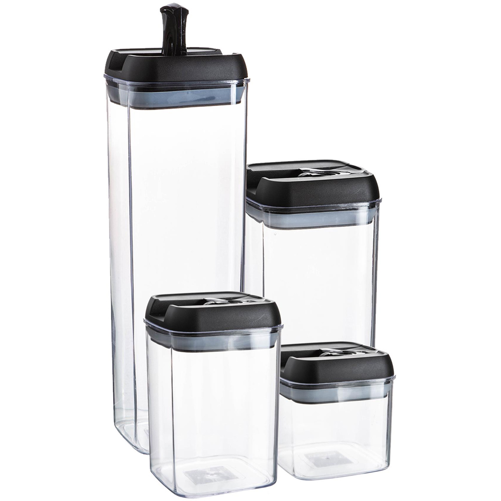 Argon Tableware 14 Piece Black Flip Lock Plastic Food Storage Container Set