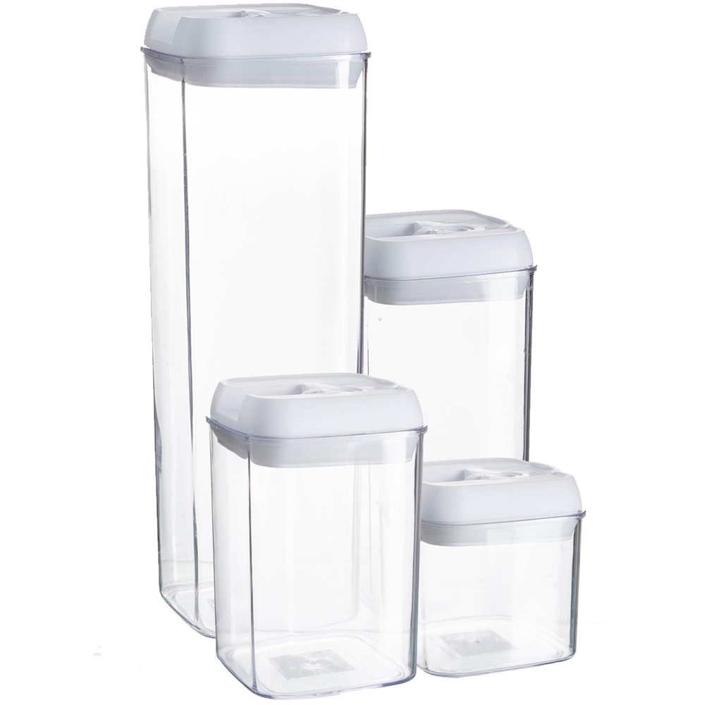 Argon Tableware 14 Piece White Flip Lock Plastic Food Storage Container Set