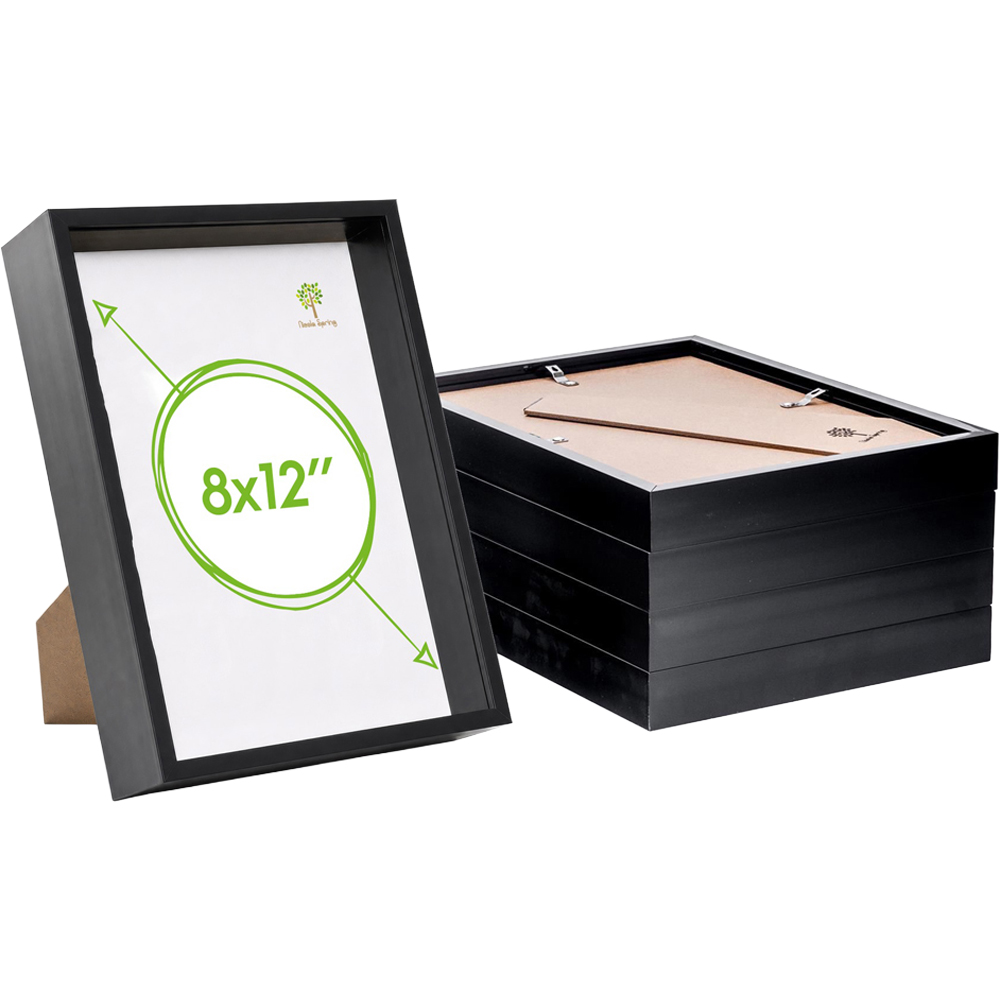 Nicola Spring Black 3D Deep Box Photo Frame 8 x 12 inch 5 Pack