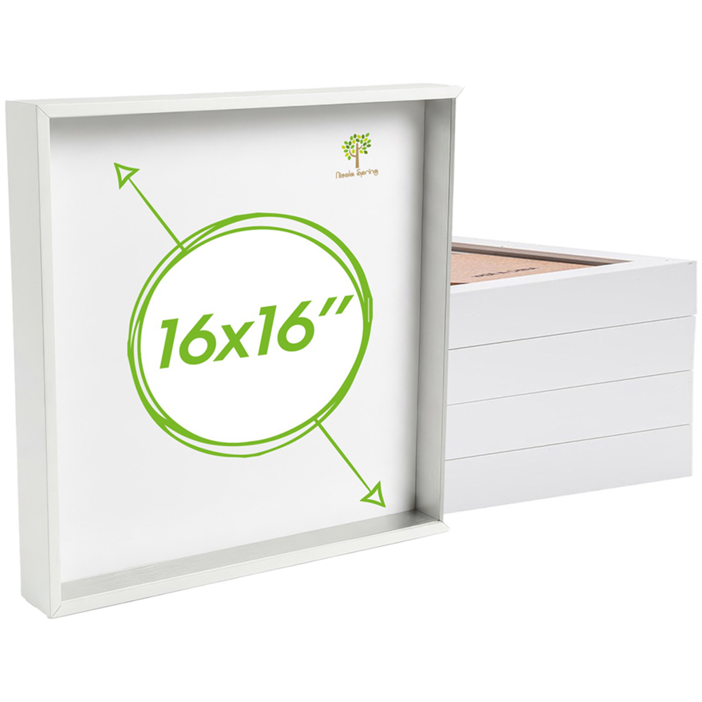 Nicola Spring White 3D Box Photo Frame 16 x 16 inch 5 Pack