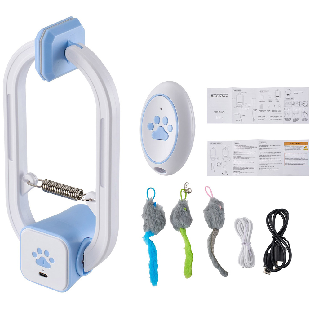 H&O Direct Rechargeable USB Door Hanging Electric Cat Teaser with Remote Control