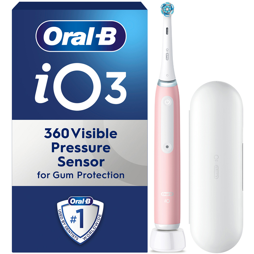 Oral-B iO 3 Pink Electric Toothbrush with Travel Case