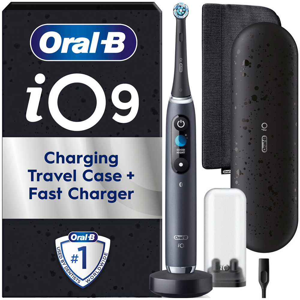 Oral-B iO 9 Black Onyx Edition Electric Toothbrush with Travel Case and Fast Charger