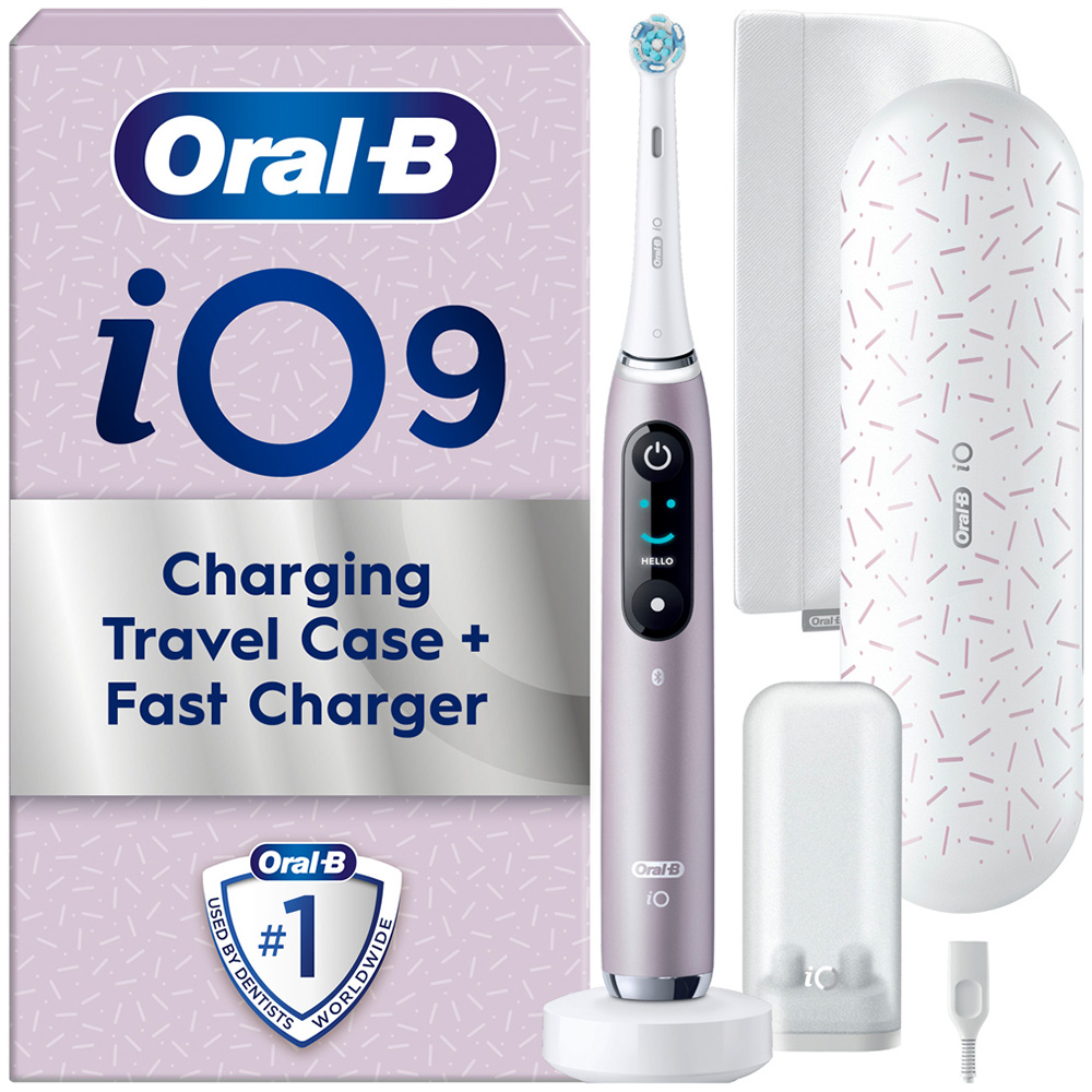 Oral-B iO 9 Rose Quartz Edition Electric Toothbrush with Travel Case and Fast Charger