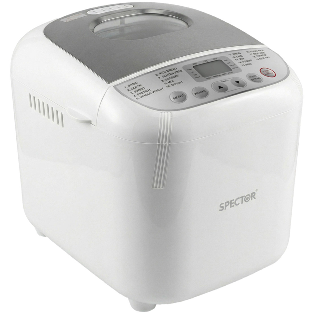Bm2004-Uk 19-In-1 Non-Stick Stainless Steel Automatic Bread Maker Machine 600W - Size: 29 X 28 X 33Cm - Wilko White Spector