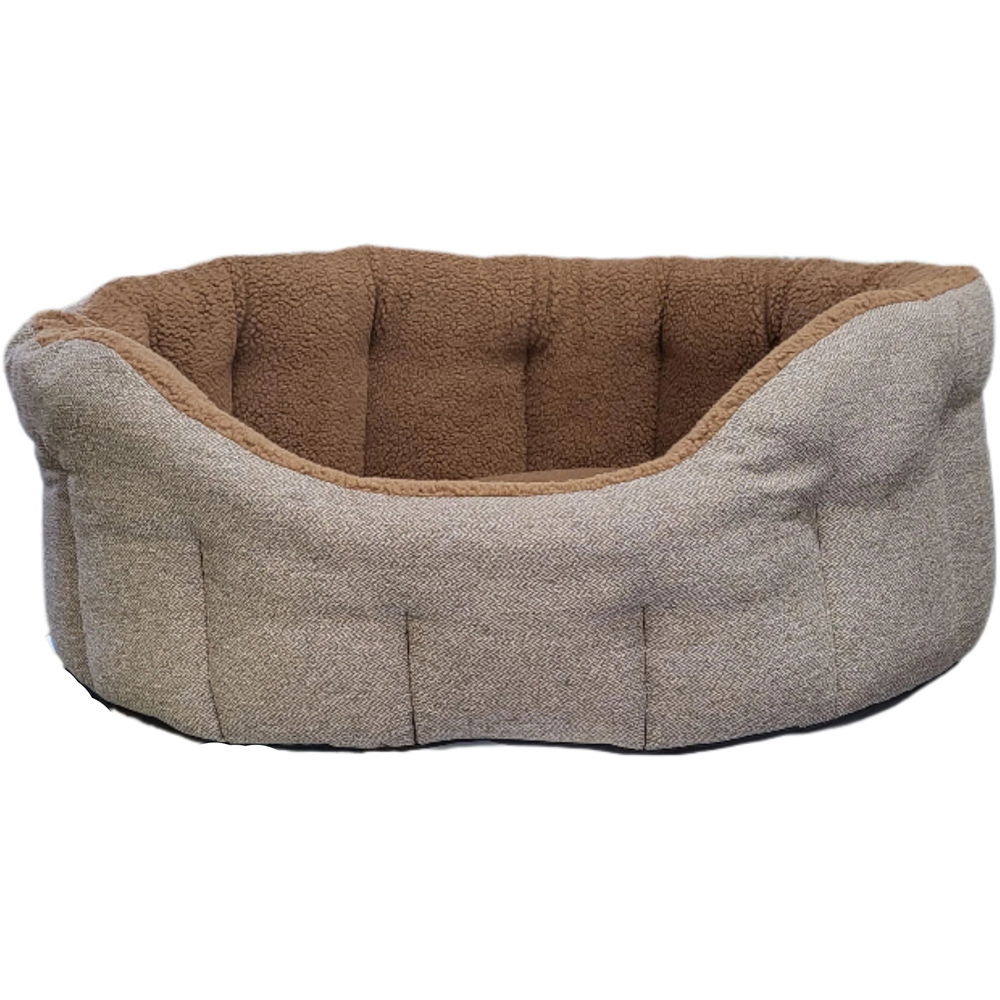 P&L Superior Pet Beds Ltd - Jumbo Oval Dog Bed - Orkney Tweed - Brown