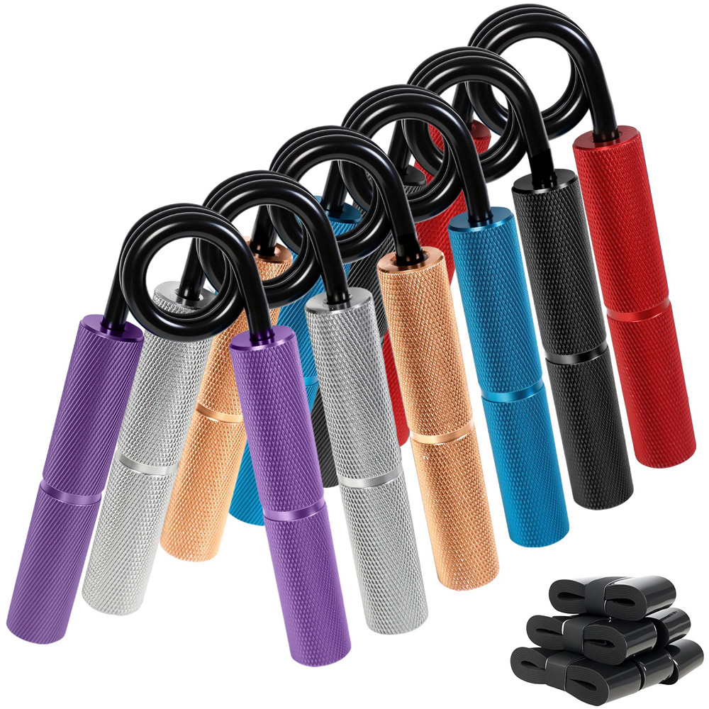 Spector Centra Non-Slip Hand Grip Strengthener Set, 50-200lb Resistance, Black Metal Forearm Exercisers