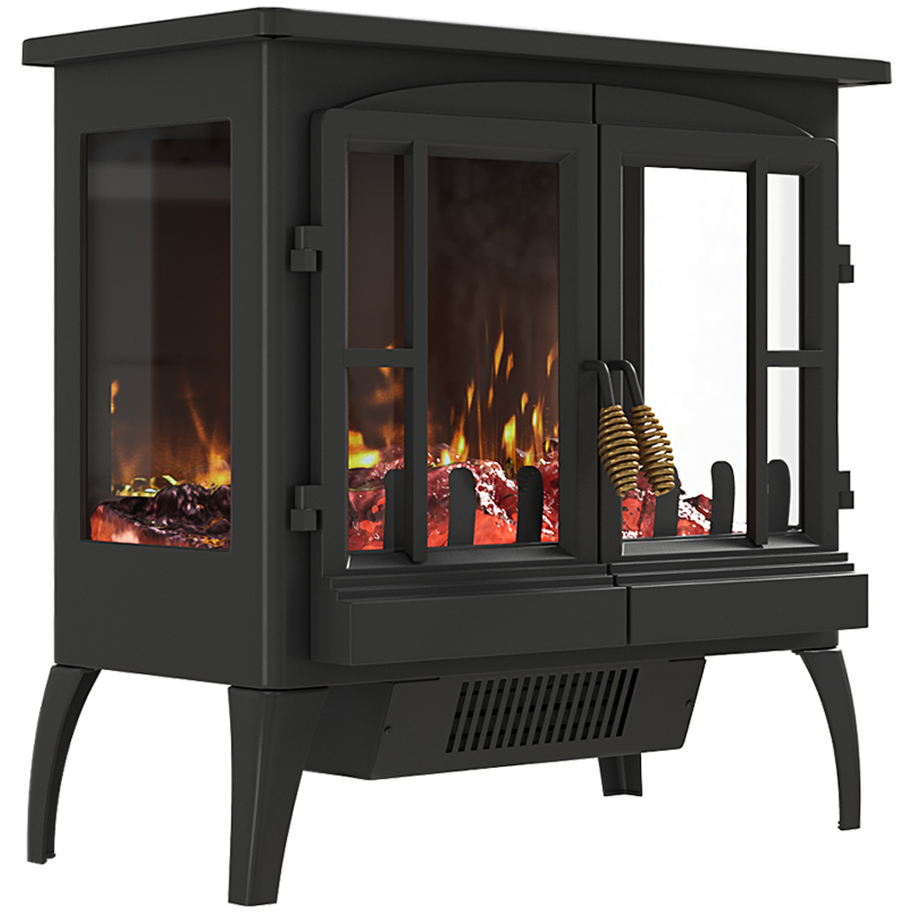 Living and Home Black Freestanding Electric Fireplace Heater 2000W 24 inch