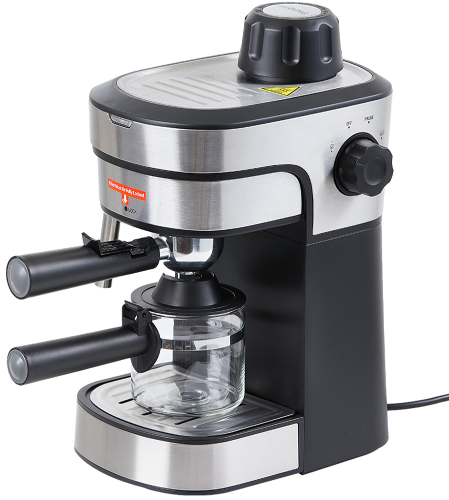 Living and Home EK020005 Silver 1.5L Espresso Machine with Steam Milk Frother 800W