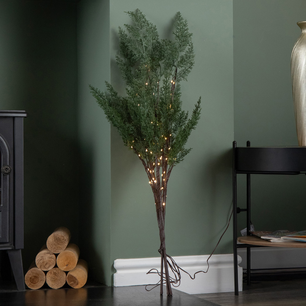 Samuel Alexander Warm White LEDs Light Up Christmas Fir Twig 90cm 3 Pack