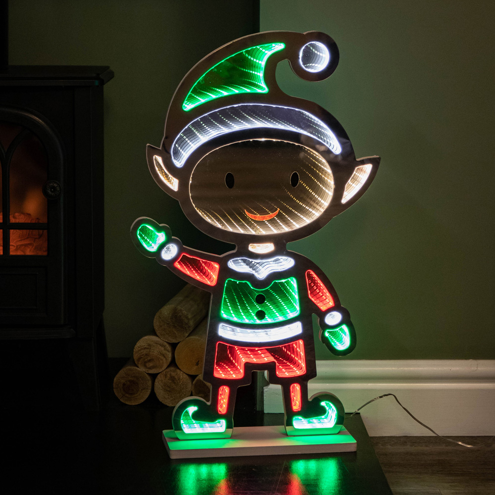Samuel Alexander Light Up Standing Elf Infinity Christmas Decoration 60cm