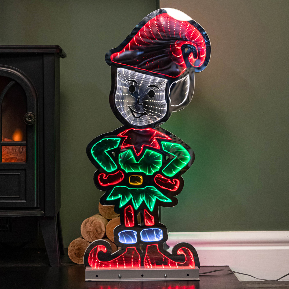 Samuel Alexander Infinity Christmas Elf in Red Boots on Metal Base 60cm