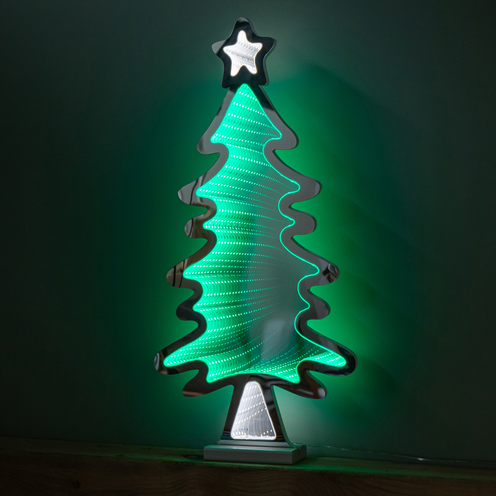 Samuel Alexander Green and Warm White LED Light Up Christmas Tree Infinity Decoration 60cm