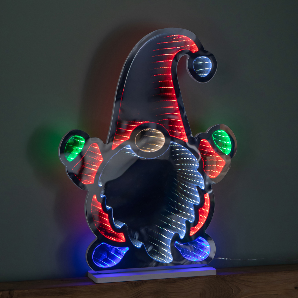 Samuel Alexander Multicolour LED Light Up Gnome Infinity Light Christmas Decoration 60cm