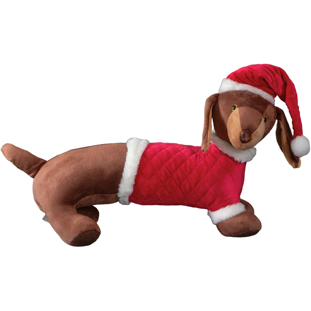 Samuel Alexander Red and White Plush Donovan Dachshund Christmas Decoration 55cm