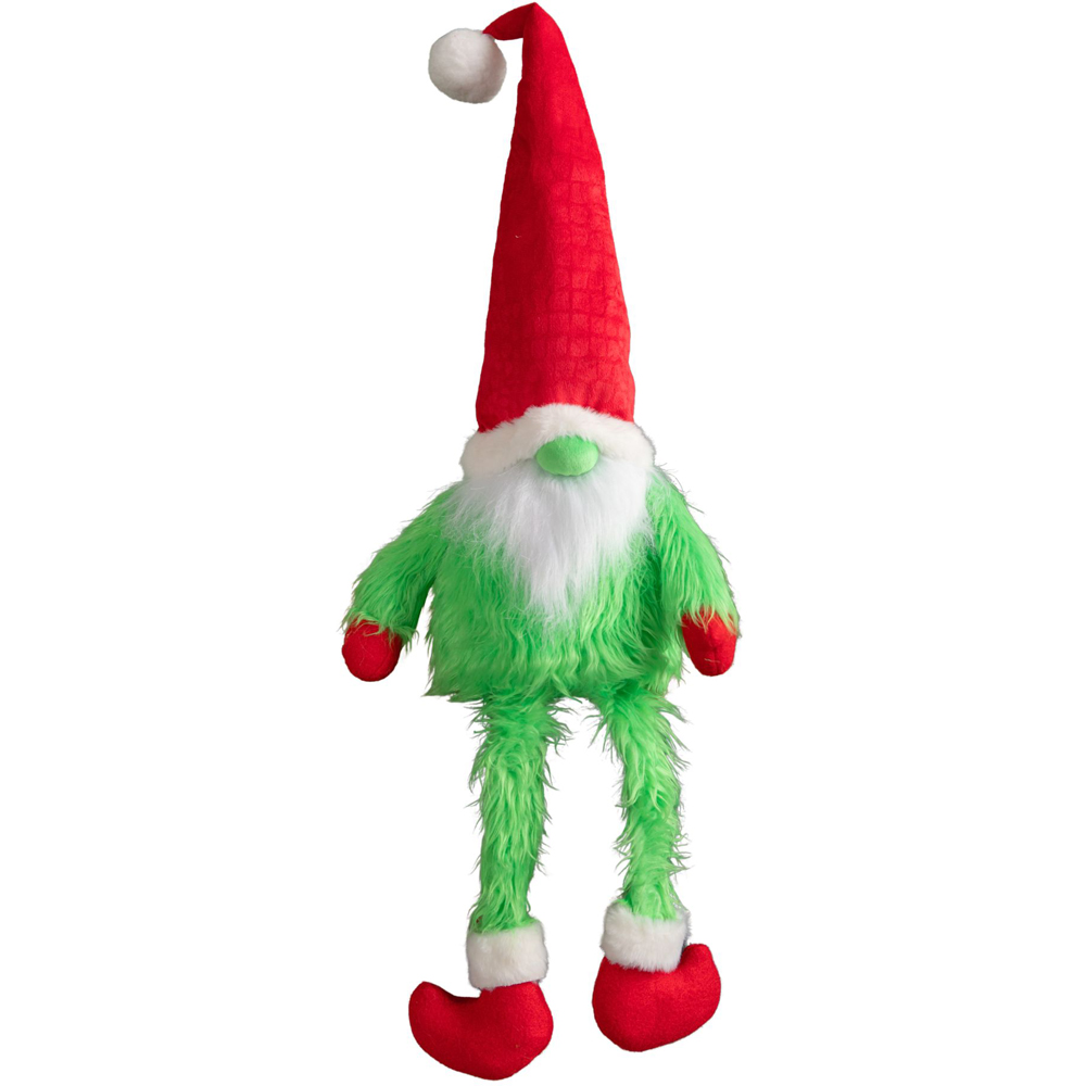 Samuel Alexander Sitting Green Soft Fur Gronk with Dangly Legs Christmas Decoration 30cm