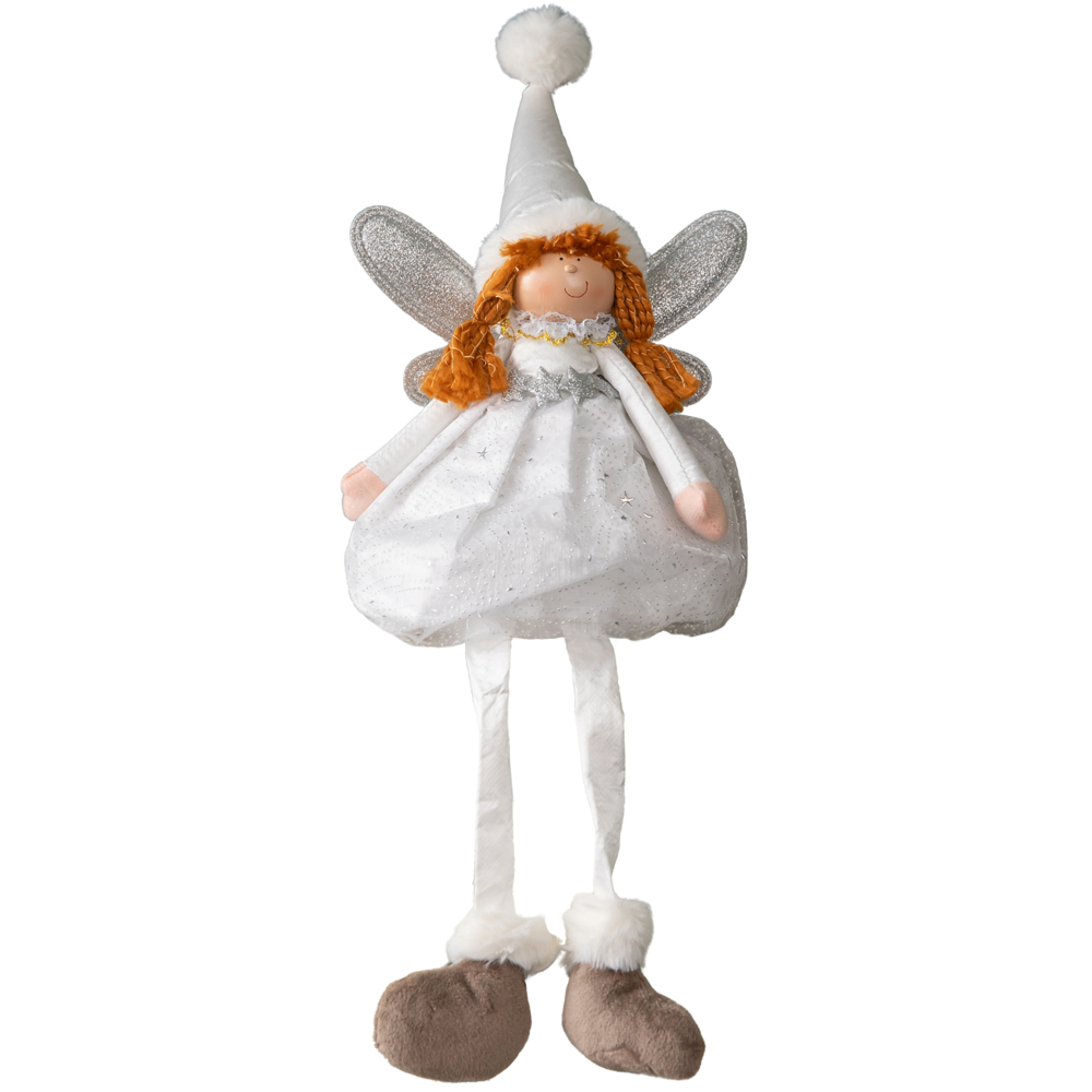 Samuel Alexander Soft White Magic Fairy with Dangly Legs Christmas Decoration 30cm